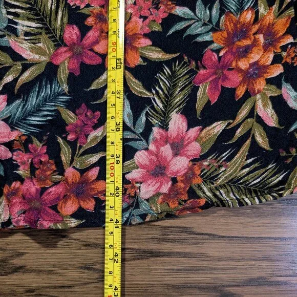 American Eagle jumpsuit wide leg tie front strapless tropical print size XS - Picture 13 of 16